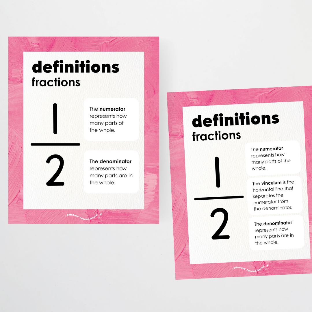 Fractions Posters Wall Display Resource - Sea Life Classroom Decor