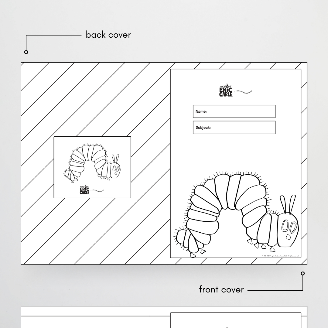 A3 Wrap Around Line Art Book Covers - The Very Hungry Caterpillar™ - Teacher Resources & Classroom Decor