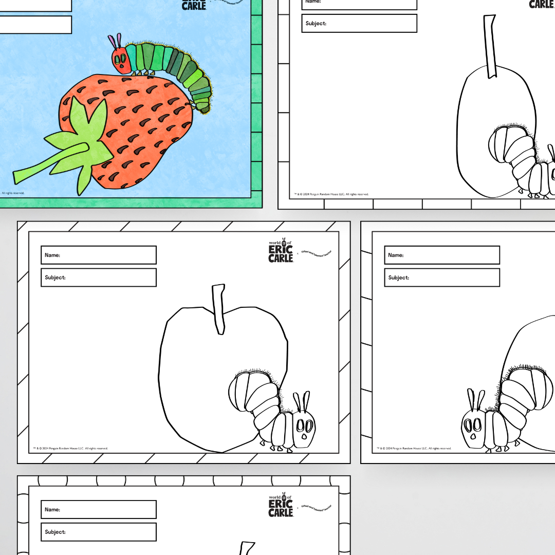 B5 Line Art Book Covers - The Very Hungry Caterpillar™ - Teacher Resources & Classroom Decor