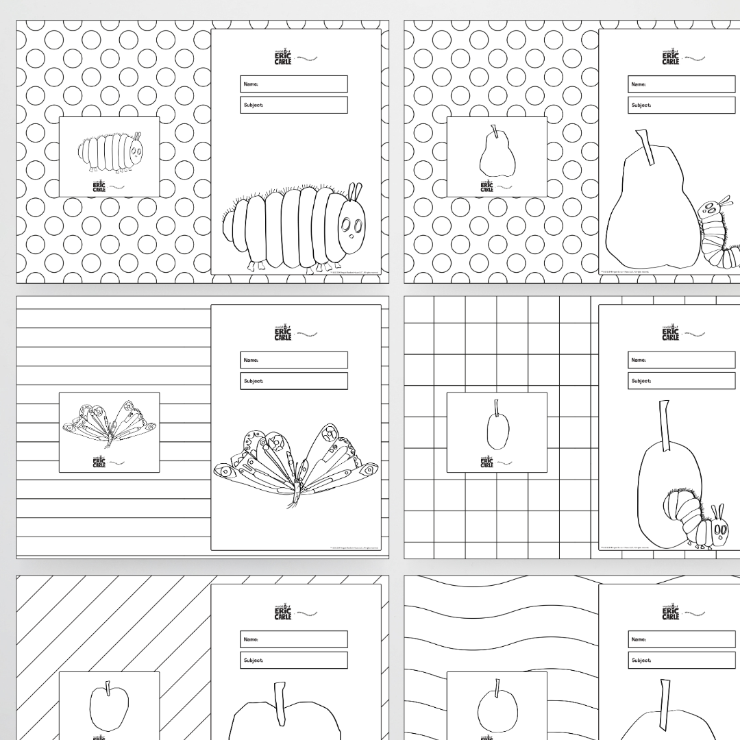 A3 Wrap Around Line Art Book Covers - The Very Hungry Caterpillar™ - Teacher Resources & Classroom Decor