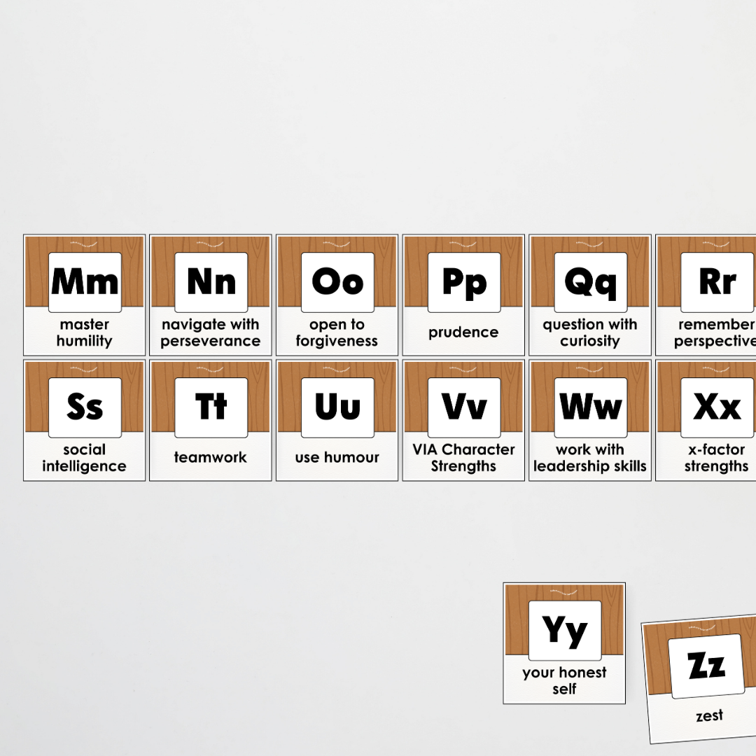 A-Z Character Strengths - Back To School Classroom Decor
