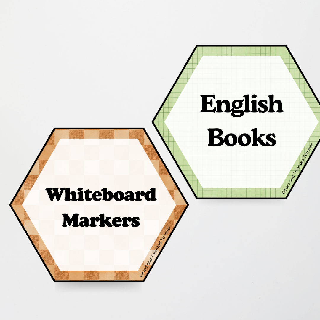 Hexagon Labels - Woodland Classroom Decor