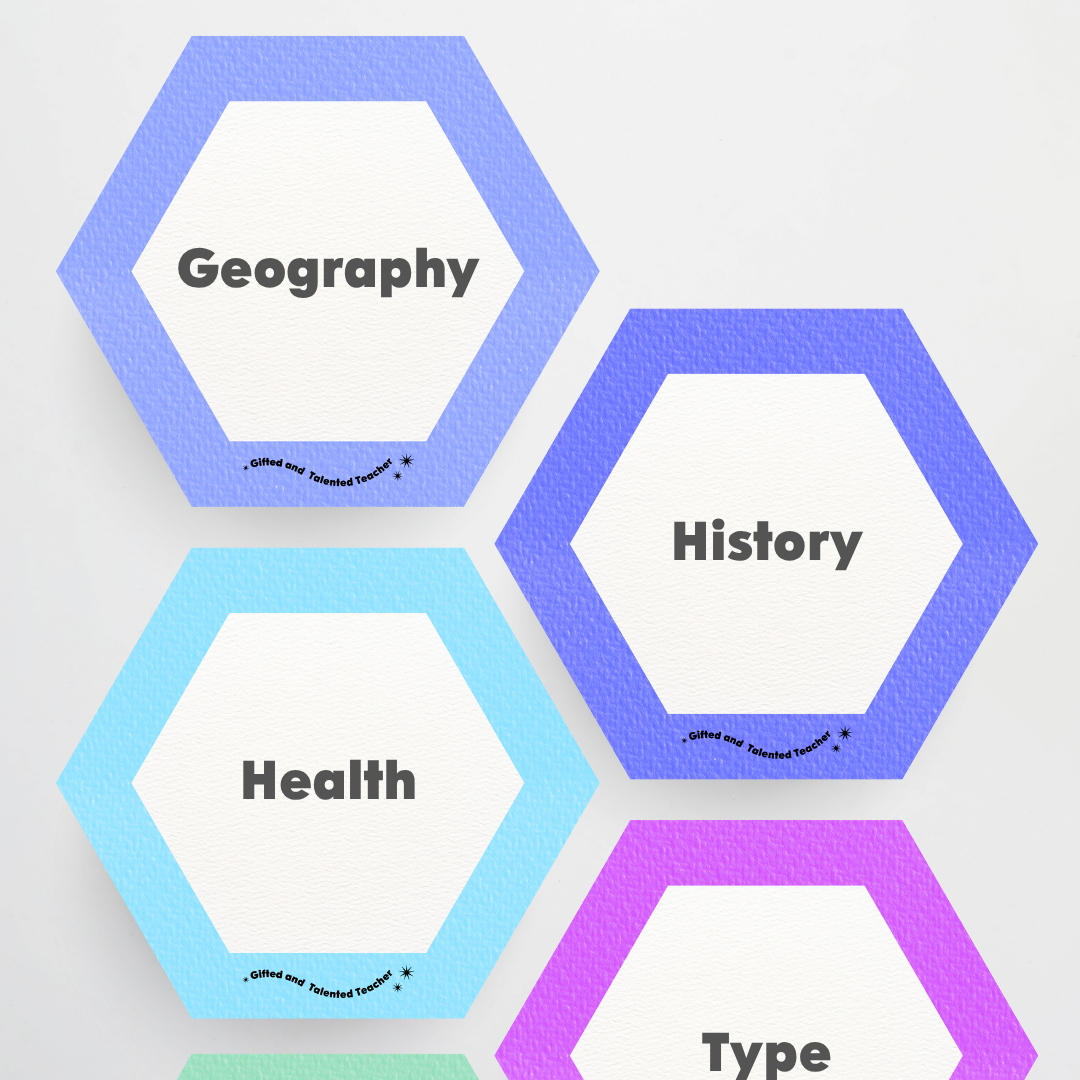 Hexagon Labels - Rainbow Classroom Decor