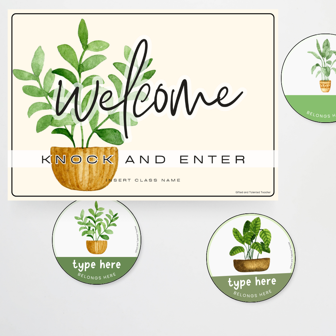 Welcome Door Display - Boho Botanical Classroom Decor - Teacher Resources & Classroom Decor