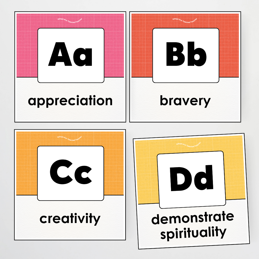 A-Z Character Strengths - Back To School Classroom Decor