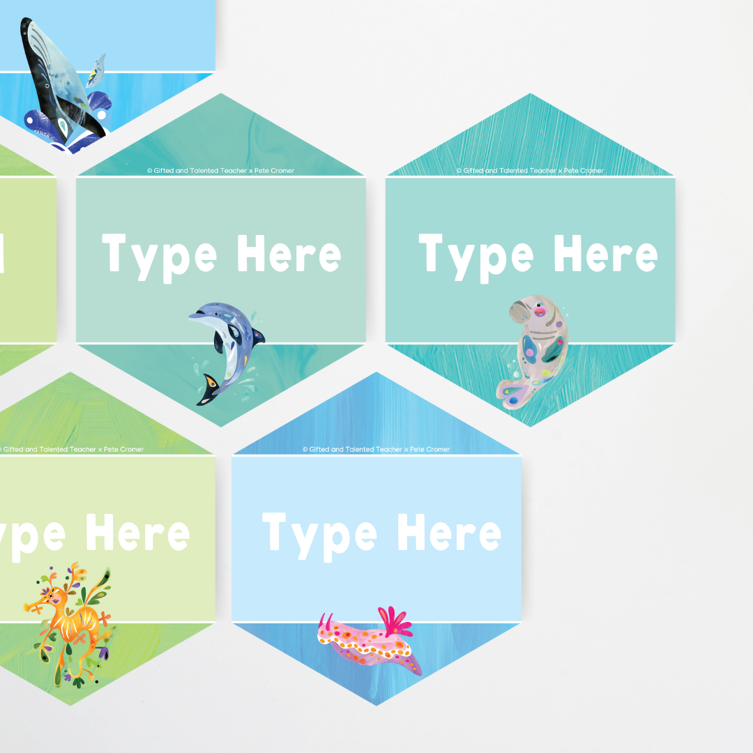 Pete Cromer: Hexagon Labels - Sea Life Collection
