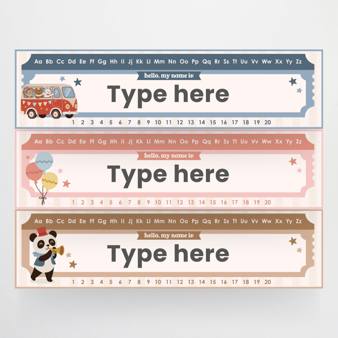 Desk Plates - Little Circus Classroom Decor