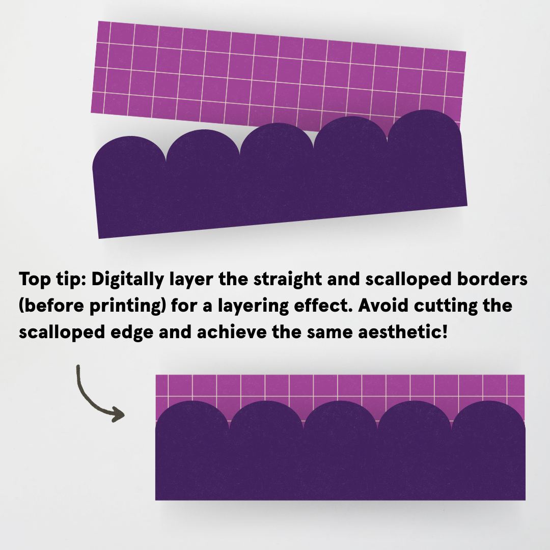 Philip Bunting: Grid and Scallop Edge Border Set - Watch this Space Classroom Decor