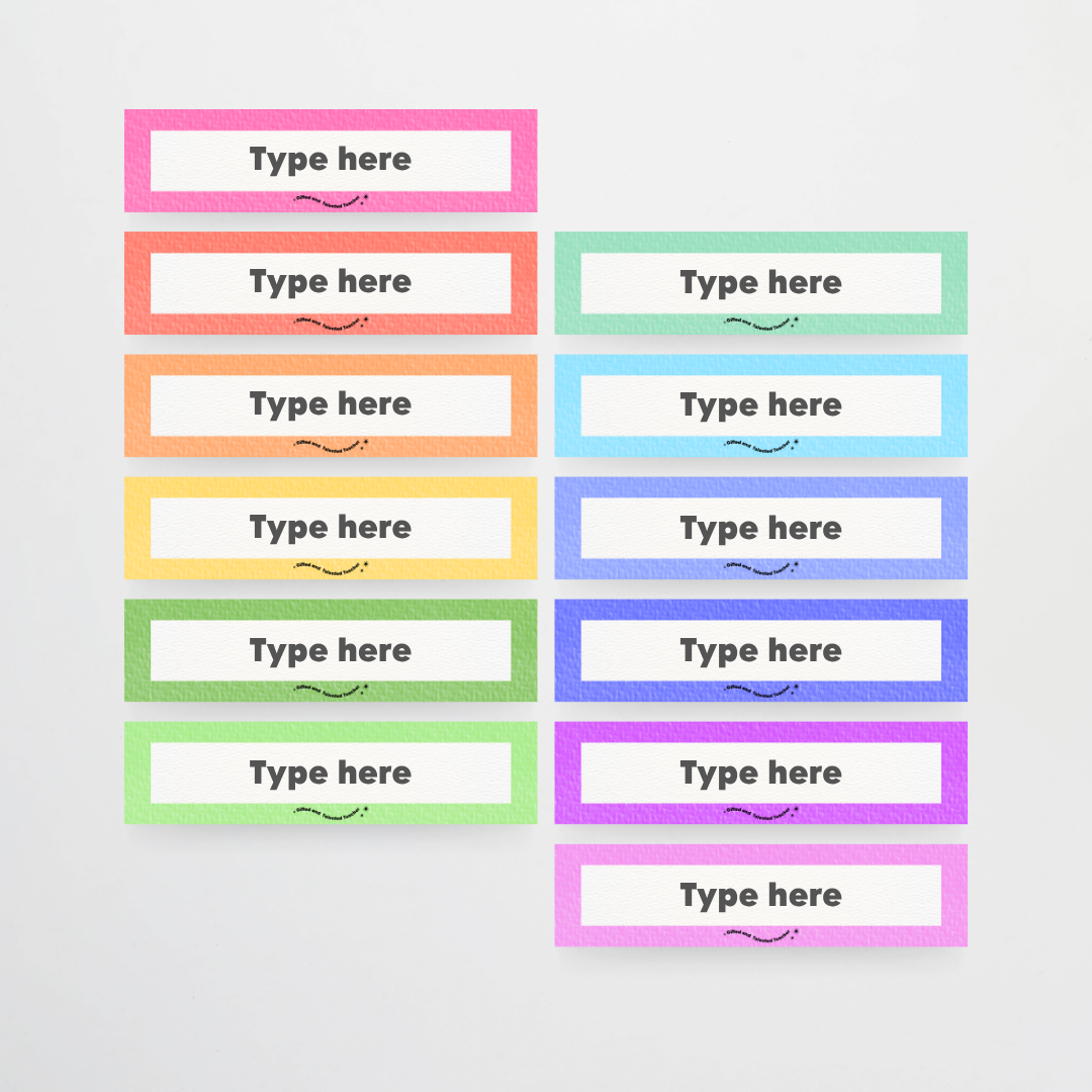 Rectangle Labels - Rainbow Classroom Decor