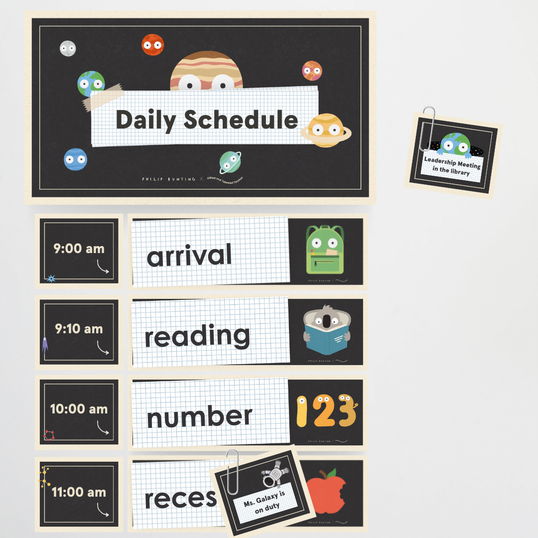 Philip Bunting: Daily Schedule - Watch this Space Classroom Decor - Teacher Resources & Classroom Decor