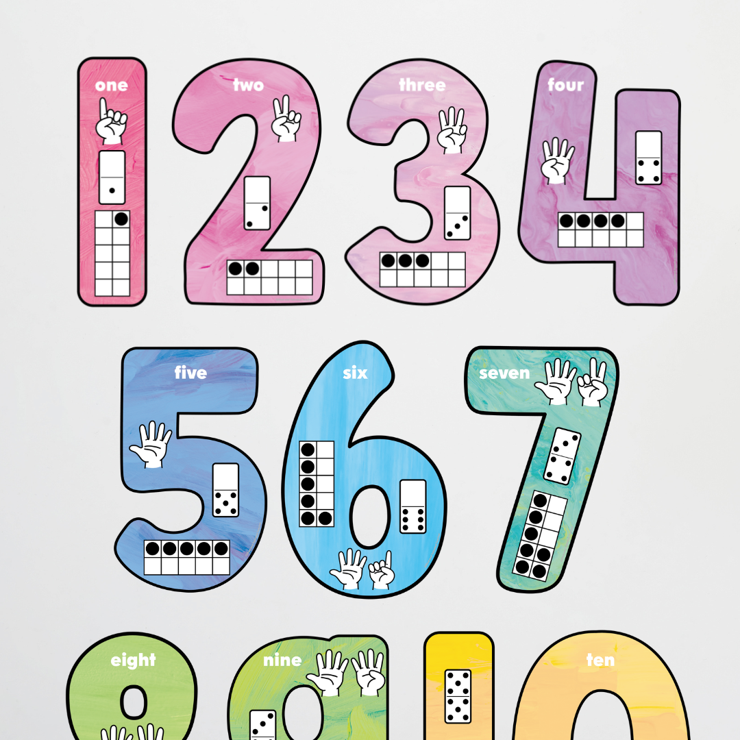 Pete Cromer: Place Value Number Set Counting Posters - Sea Life Classroom Decor