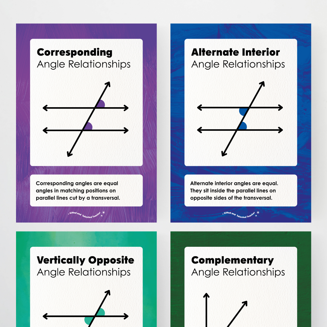 Angle Relationships Posters - Insect Life Classroom Decor