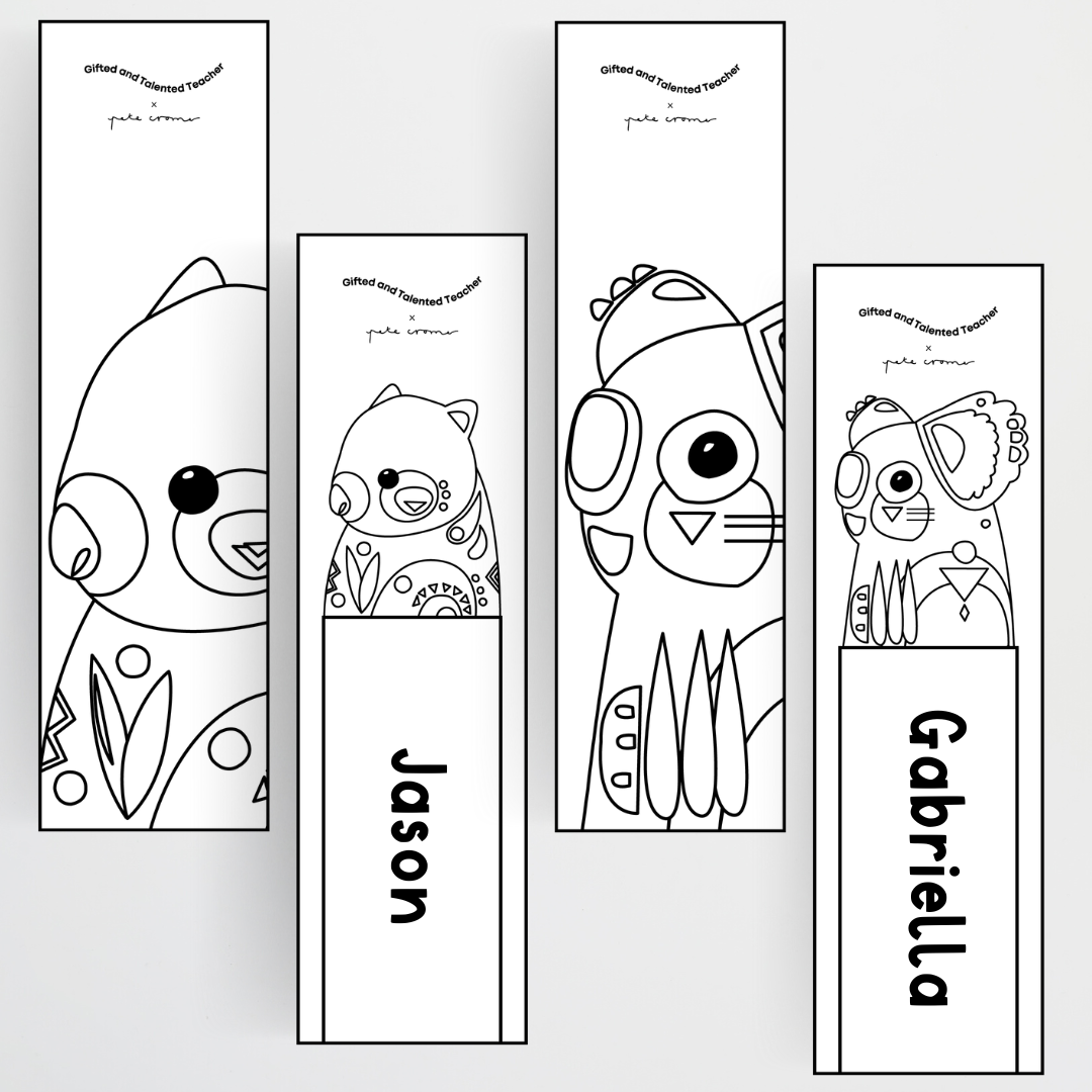 Pete Cromer: Line Art Bookmarks - Australian Fauna and Flora Classroom Decor - Teacher Resources & Classroom Decor