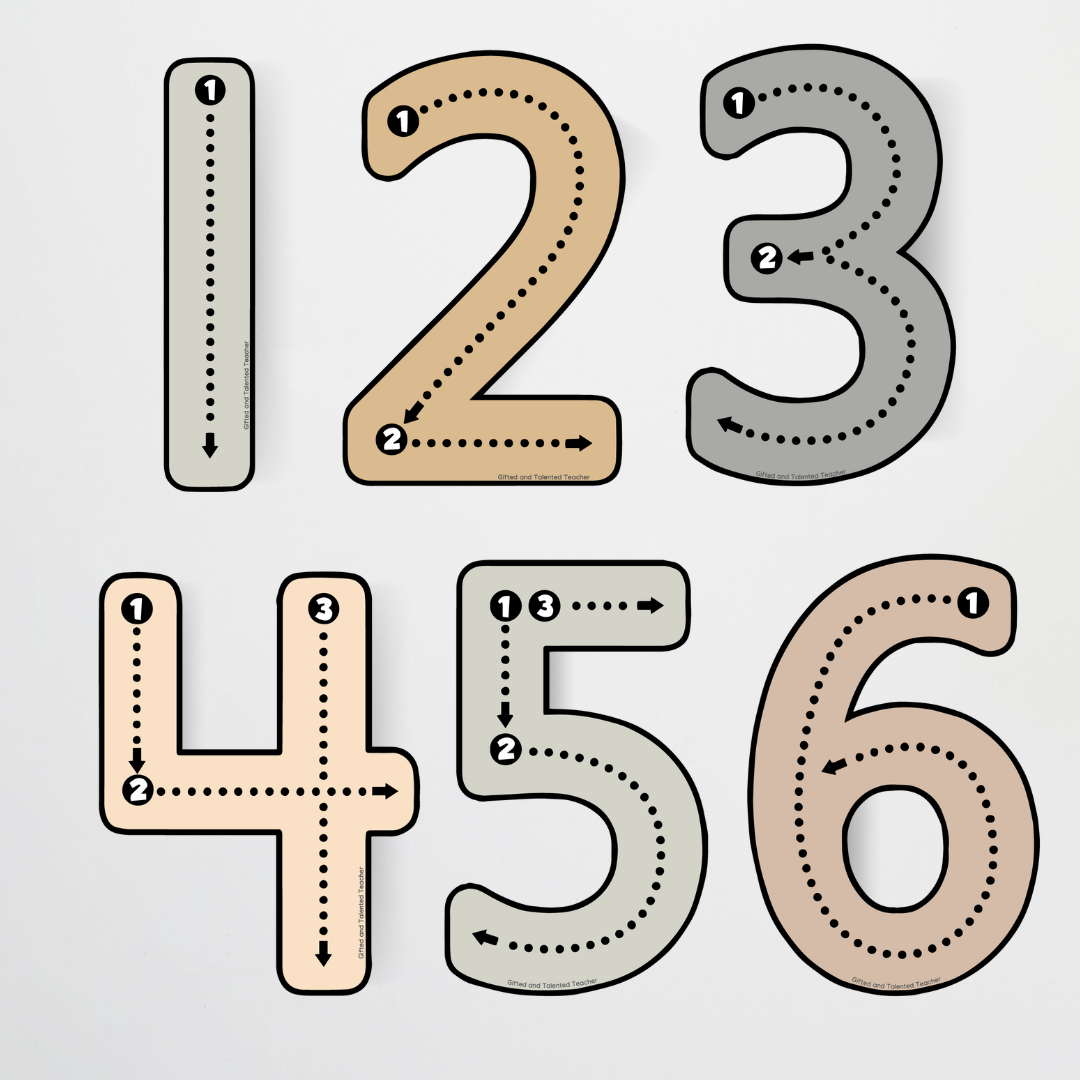 Matisse: Tracing Numbers - Neutral Classroom Decor - Teacher Resources & Classroom Decor
