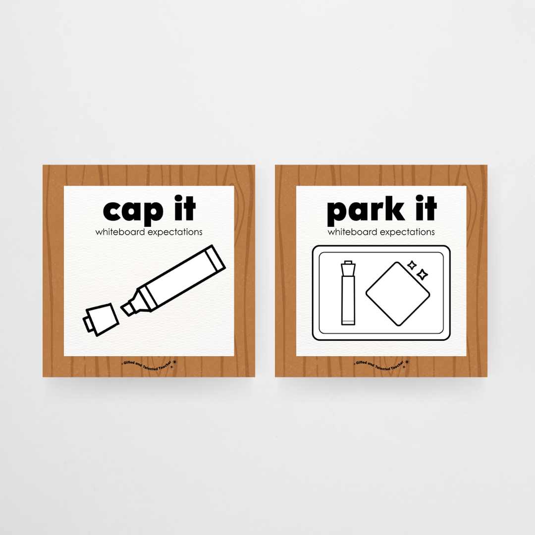 Mini Whiteboard Expectations, Prompts and Cues: Square Icons - Back To School Classroom Decor