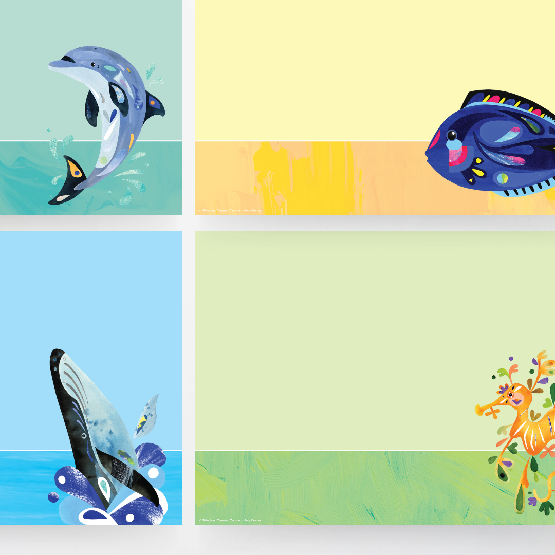 Pete Cromer: A4 Labels - Sea Life Collection