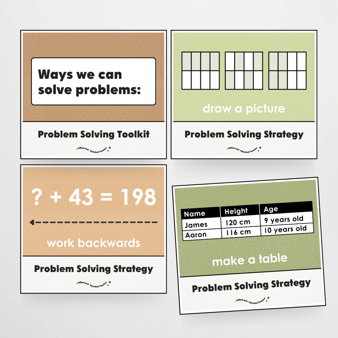 Upper Grades Problem Solving Strategy Toolkit - Woodland Classroom Decor