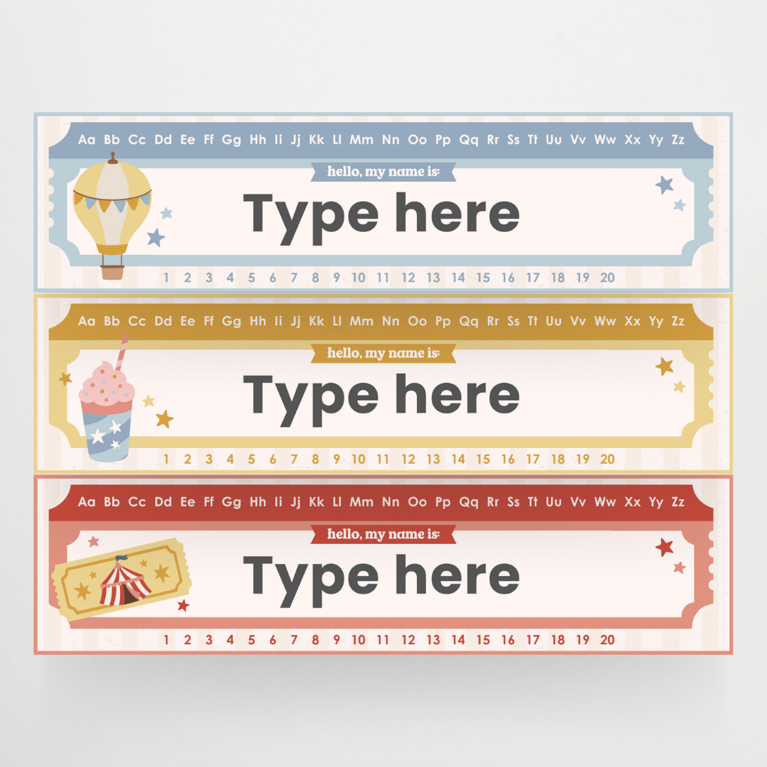 Desk Plates - Little Circus Classroom Decor