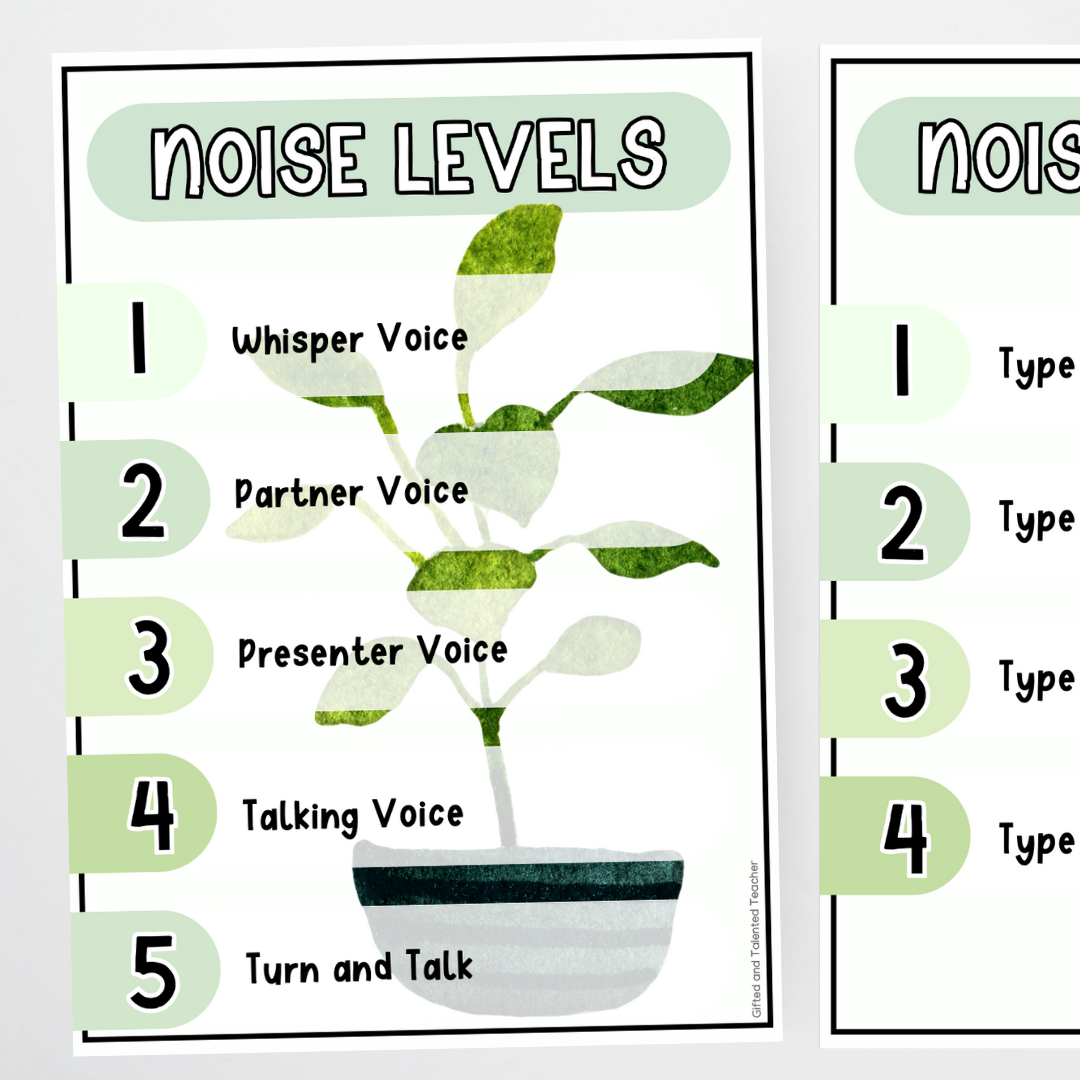 Noise Levels - Boho Botanical Classroom Decor - Teacher Resources & Classroom Decor