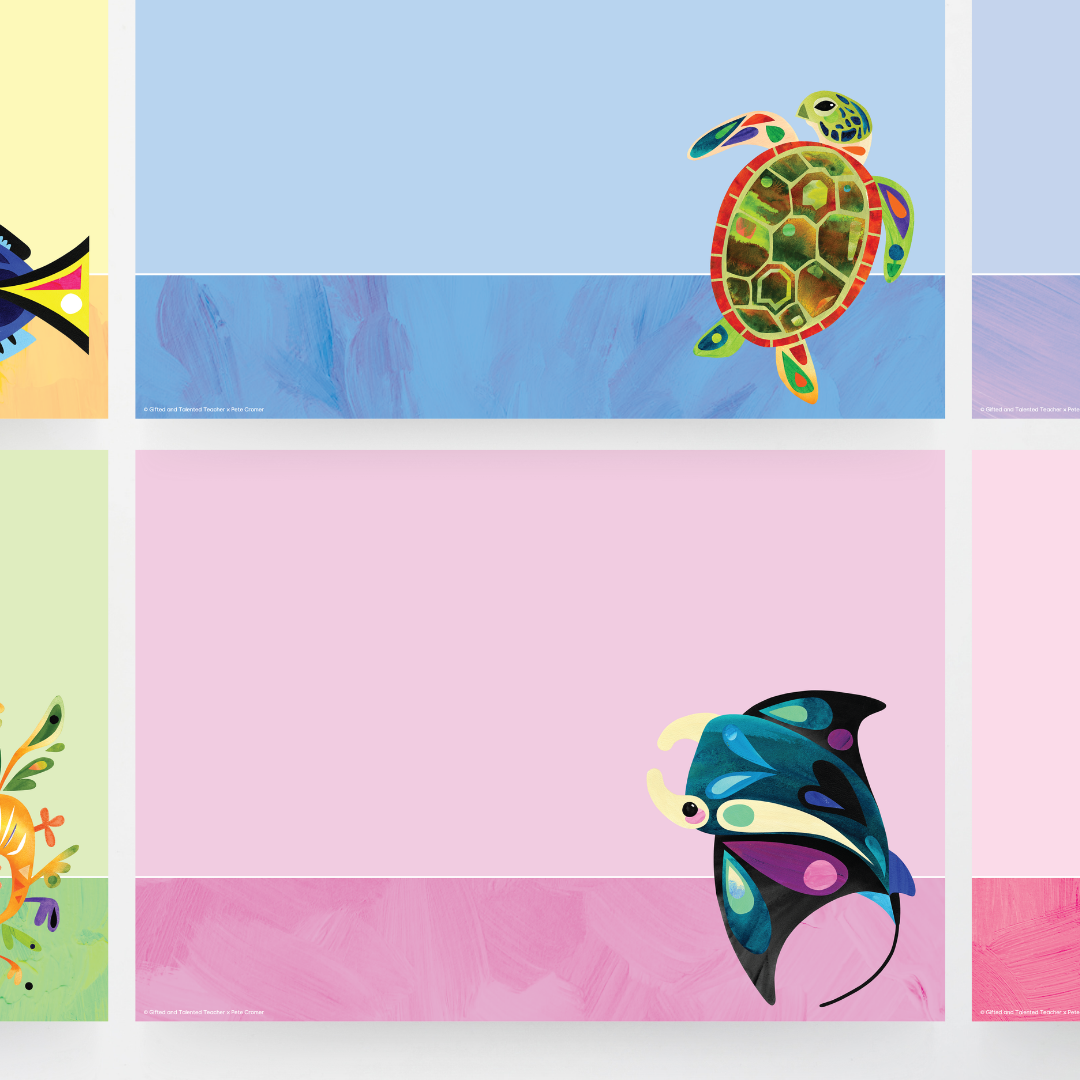 Pete Cromer: A4 Labels - Sea Life Collection