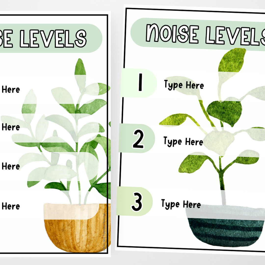 Noise Levels - Boho Botanical Classroom Decor - Teacher Resources & Classroom Decor