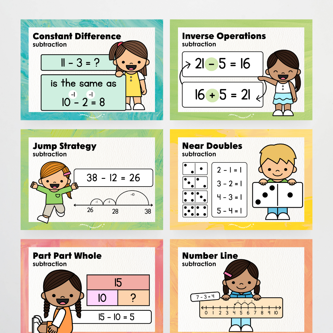 Subtraction Strategy Posters: Maths Wall Display - Sea Life Classroom Decor - Teacher Resources & Classroom Decor
