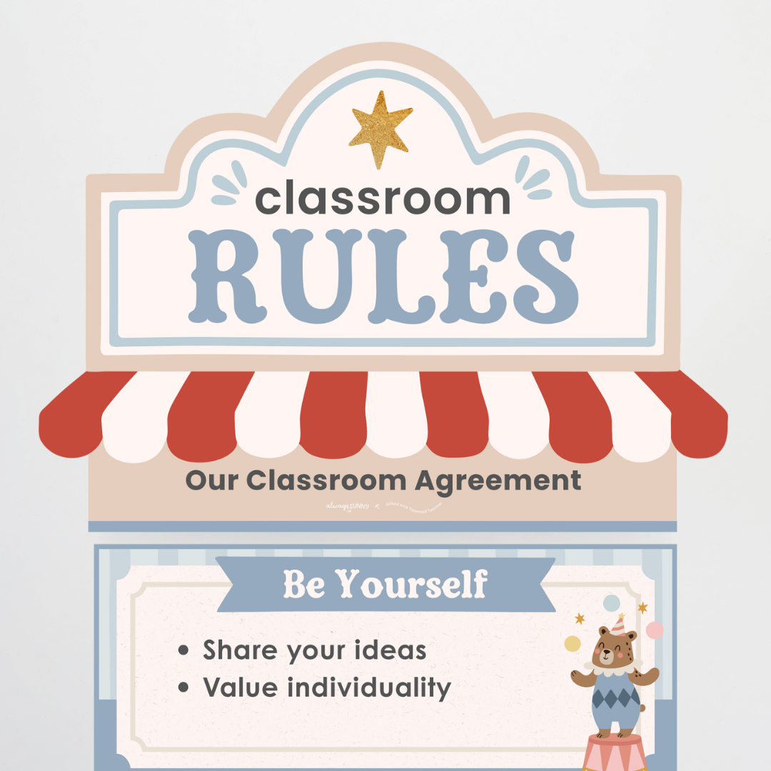 Classroom Agreement - Little Circus Classroom Decor