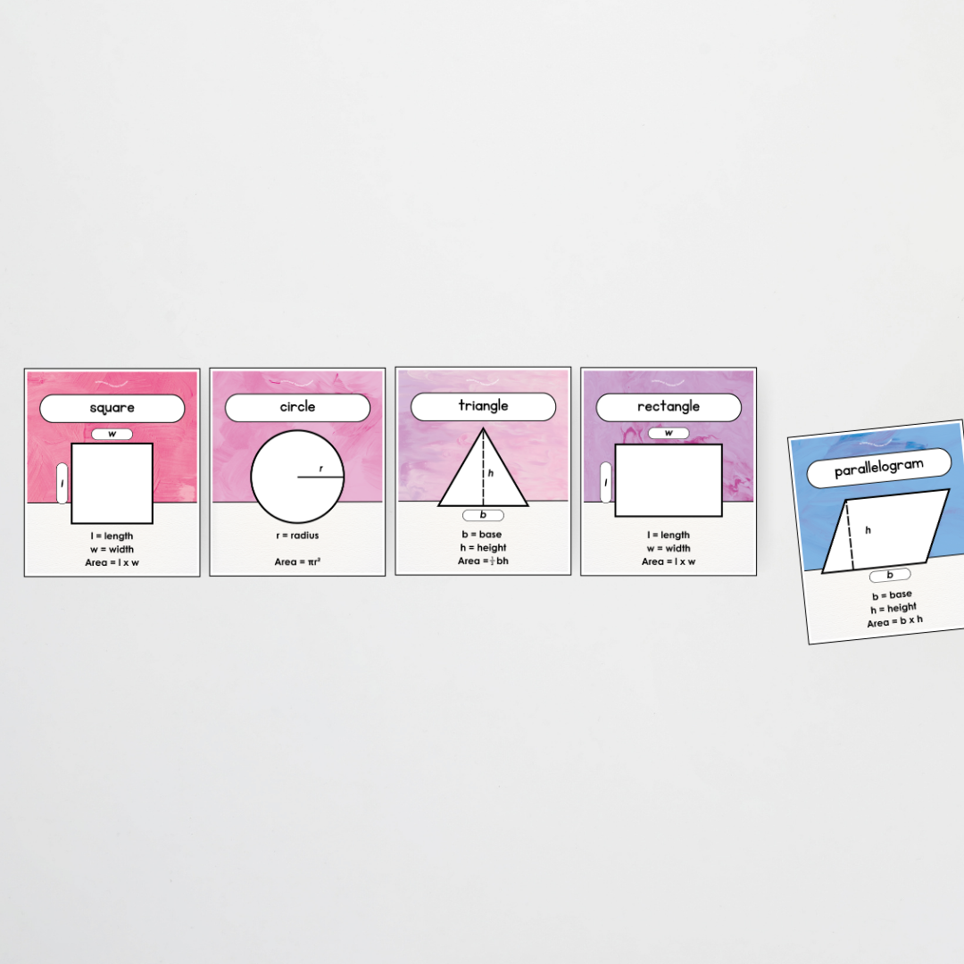 Area of 2D Shapes Poster Set and Wall Display - Sea Life Classroom Decor