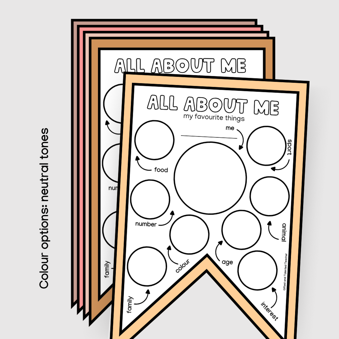 Back to School - All About Me: Slides and Bunting Activity - Upper Grades - Teacher Resources & Classroom Decor