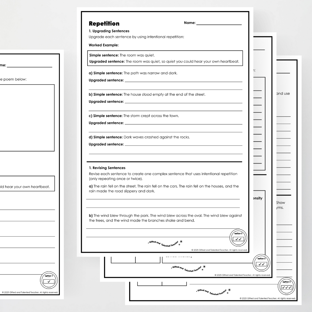 Year 6 Bundle: Repetition, Synonyms and Antonyms - Lesson Plan, Slides and Activities - Teacher Resources & Classroom Decor
