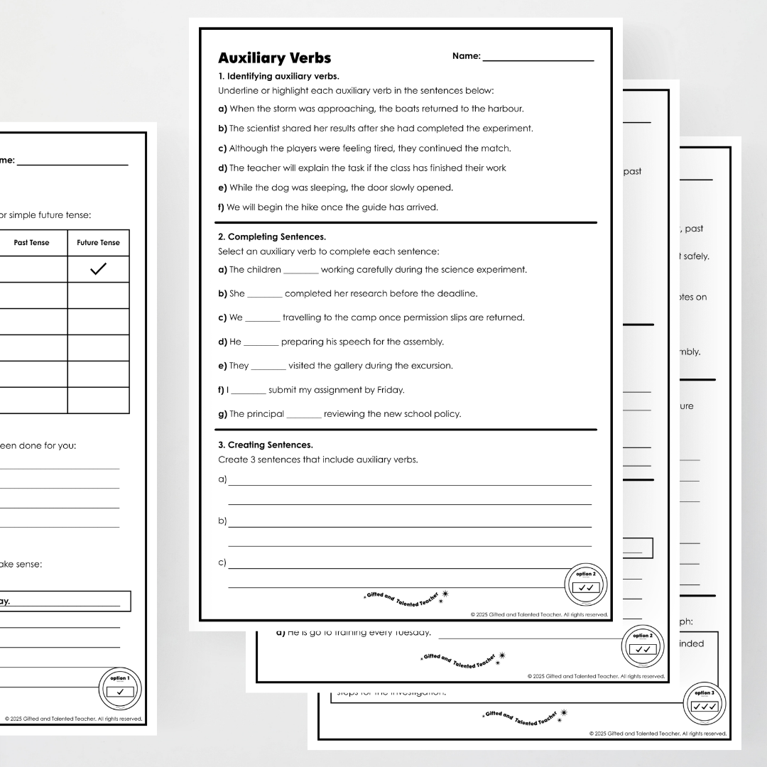 Year 6: Verbs for Tense Activity and Teacher Resource