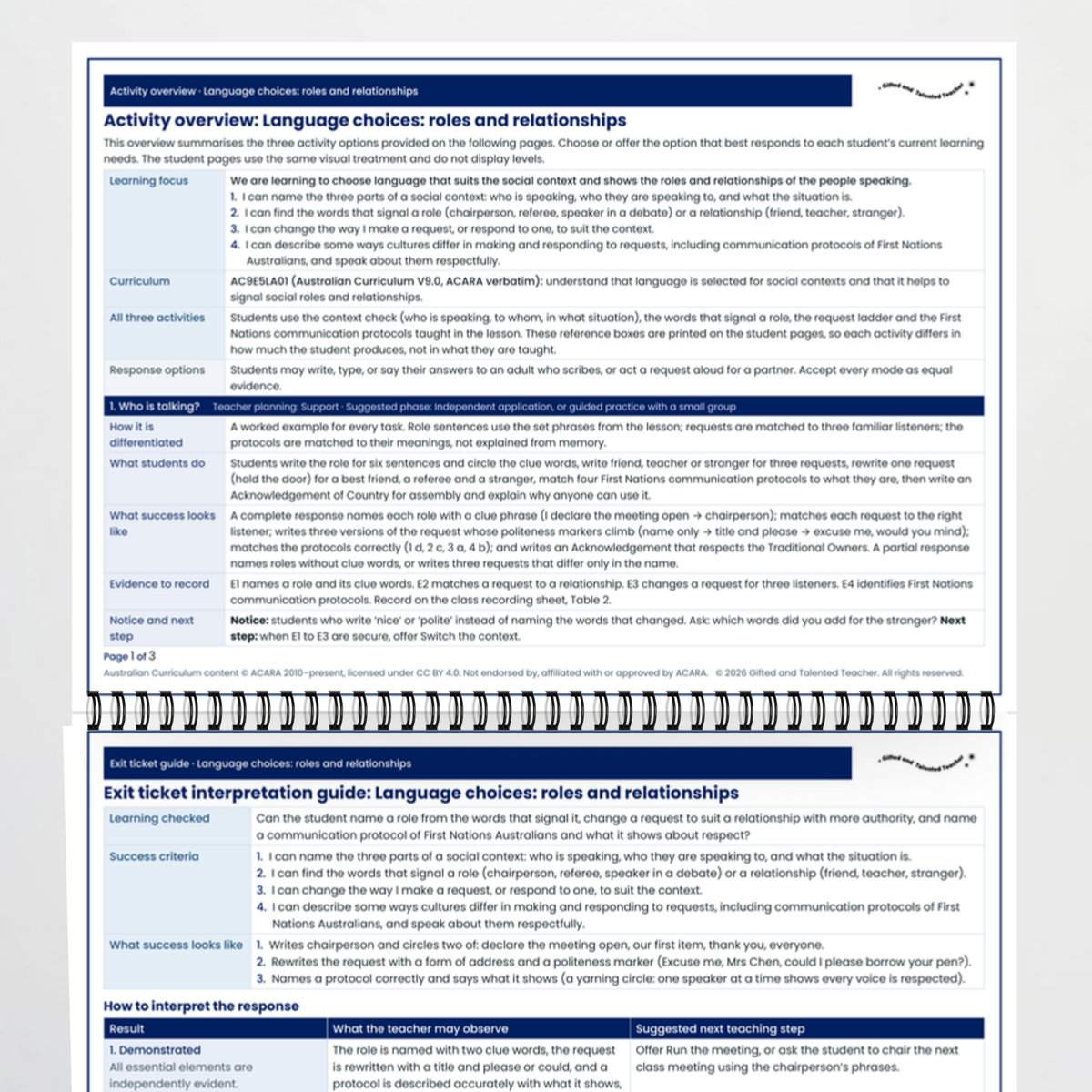 Teacher documents 2 – Language Choices