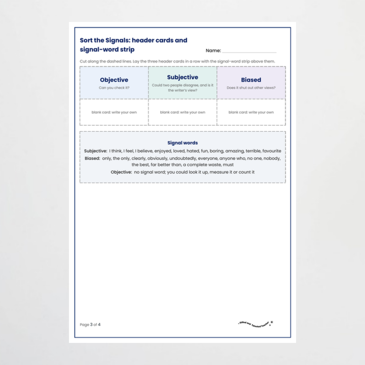 Hands-on activity 2 – Objective, Subjective and Biased Language