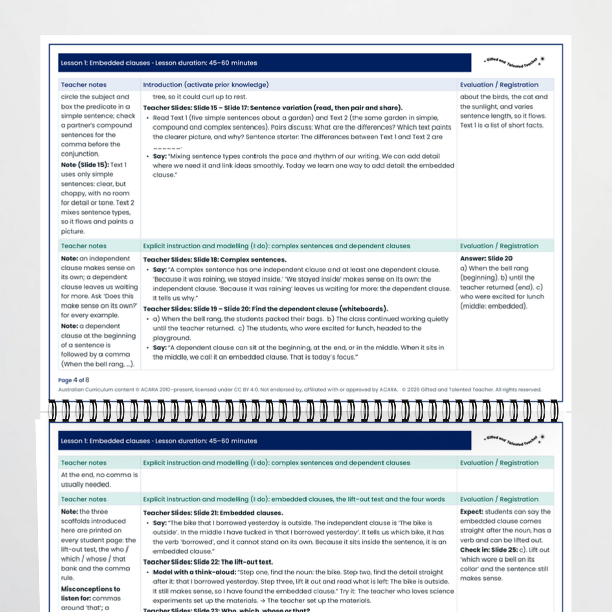 Lesson plan 2 – Embedded Clauses