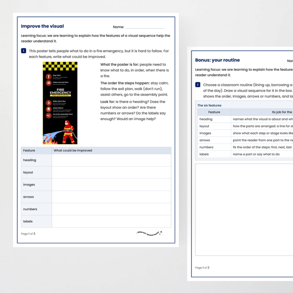 Student activity 2 – Visual Sequences