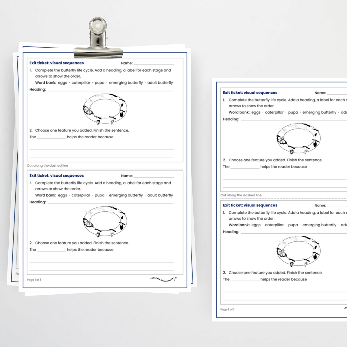 Exit ticket – Visual Sequences