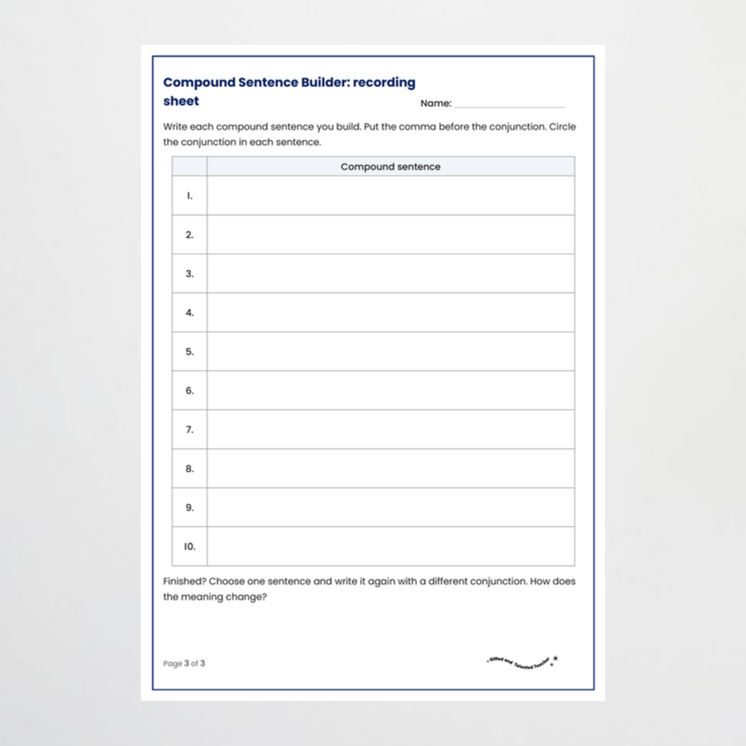 Hands-on activity 2 – Commas in Compound Sentences