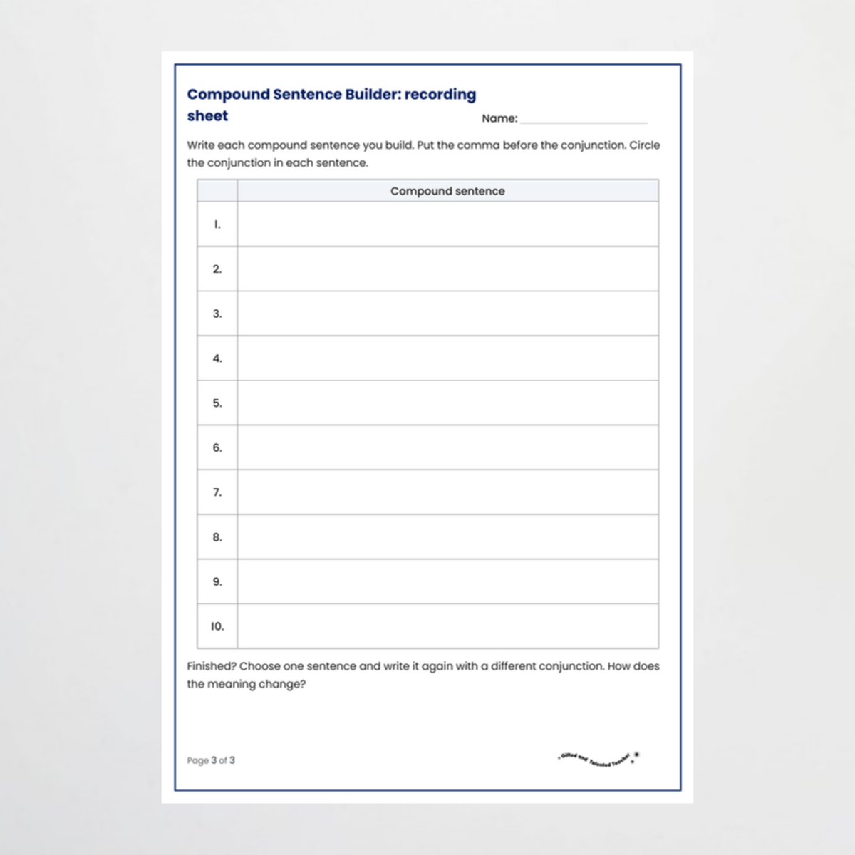 Hands-on activity 2 – Commas in Compound Sentences