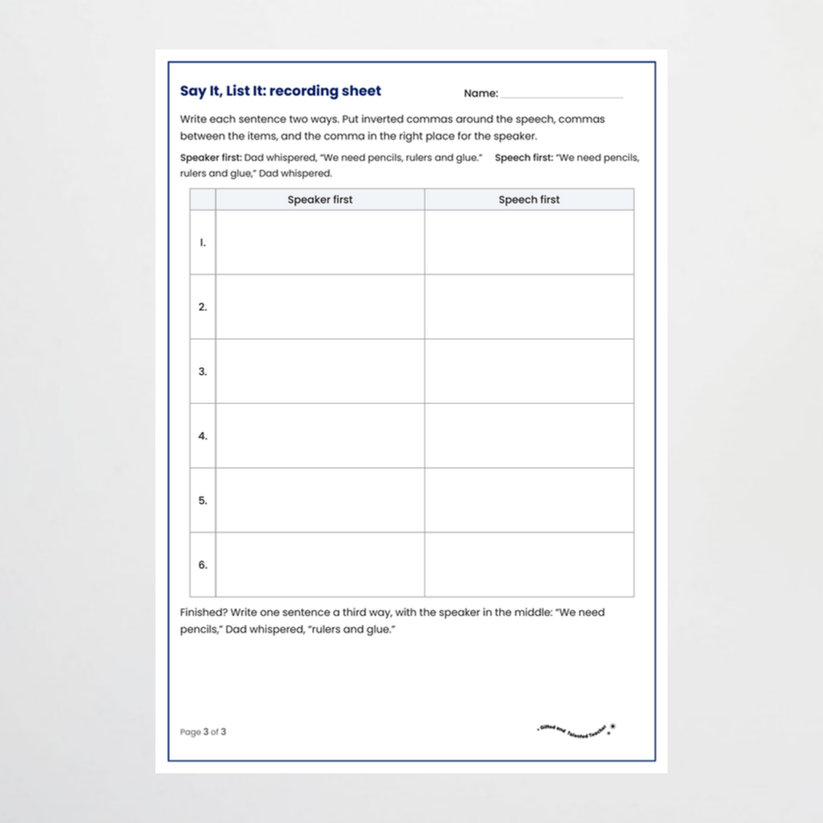 Hands-on activity 2 – Commas in Lists and Dialogue