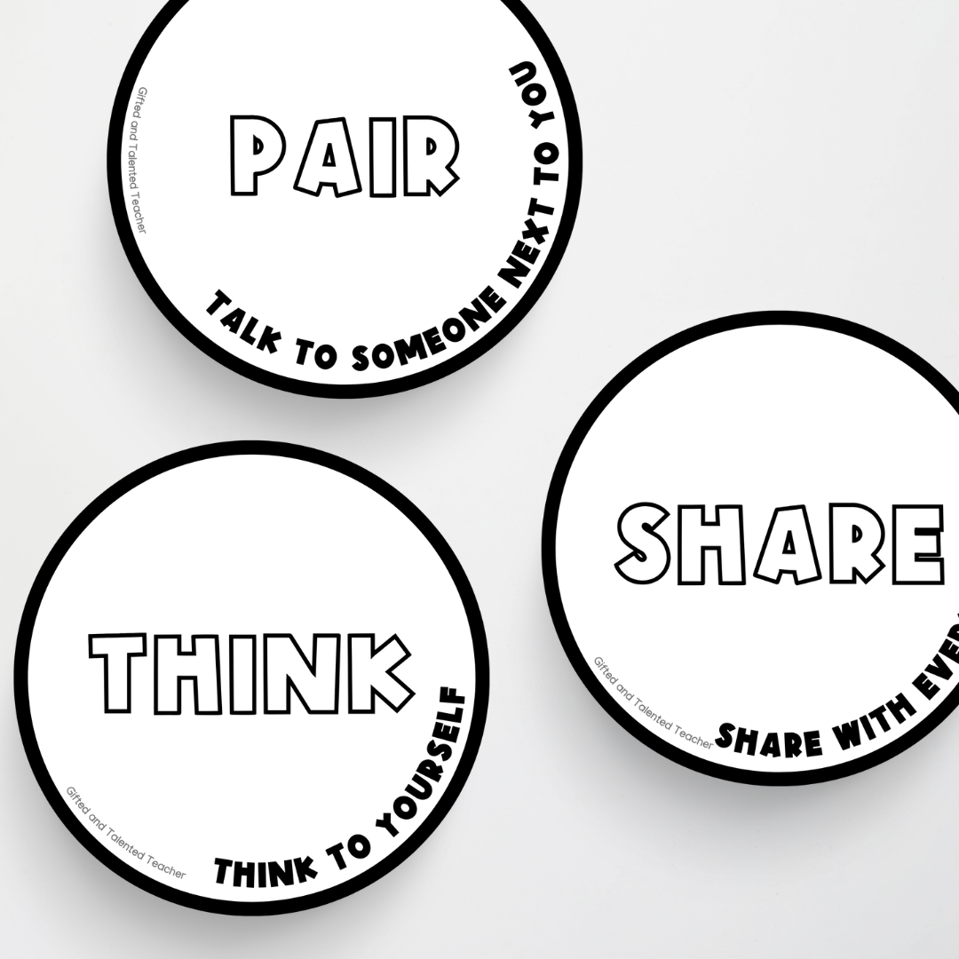 Think, Pair, Share Icons - Pretty in Pastel Classroom Decor - Teacher Resources & Classroom Decor