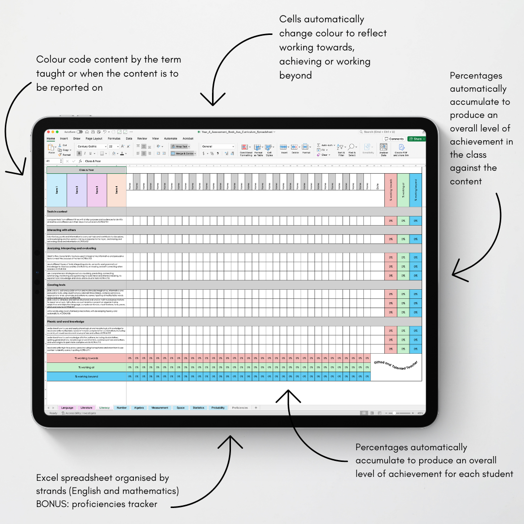 Digital Assessment Book - Australian Curriculum V9 - Teacher Resources & Classroom Decor