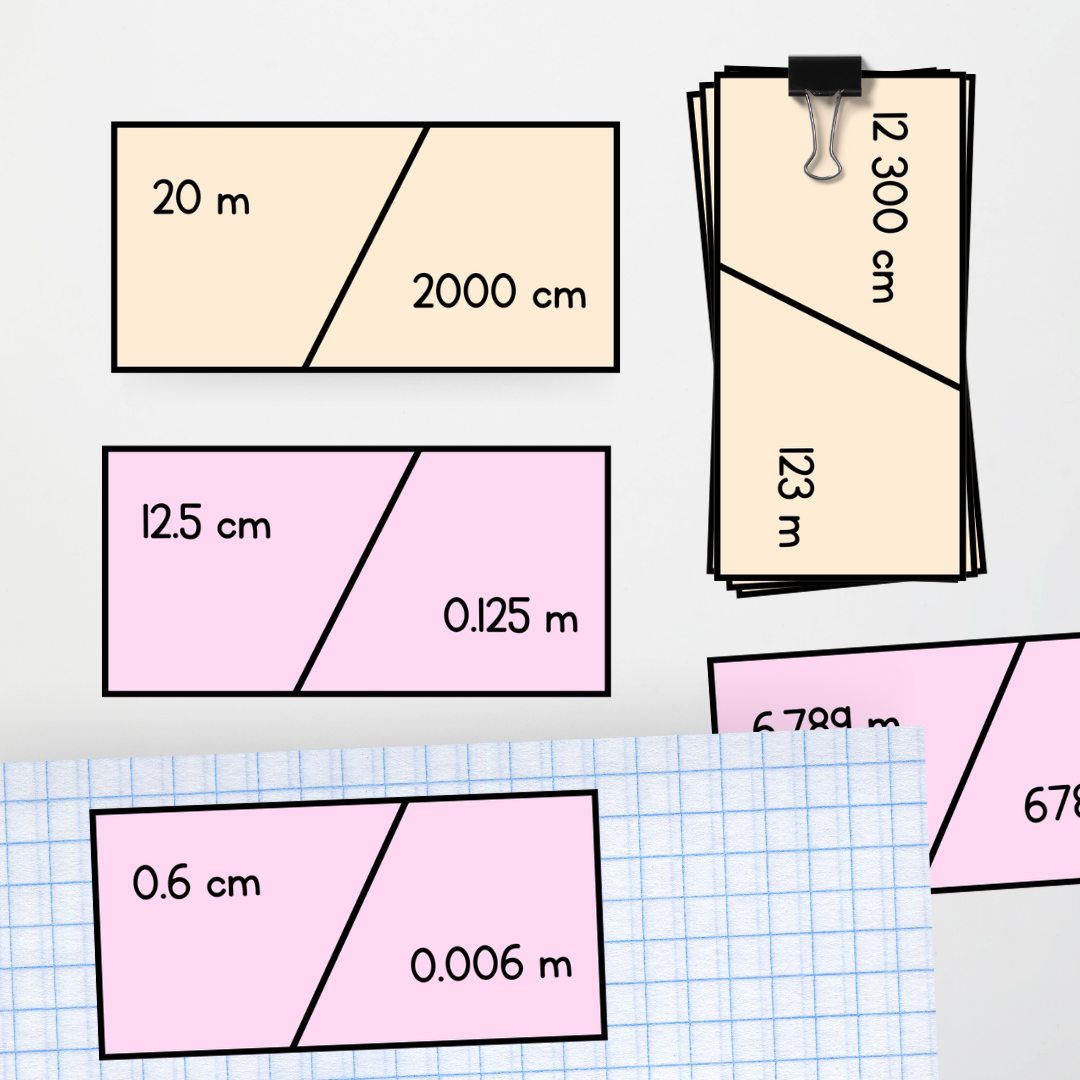 Length Match Cards: cm to m