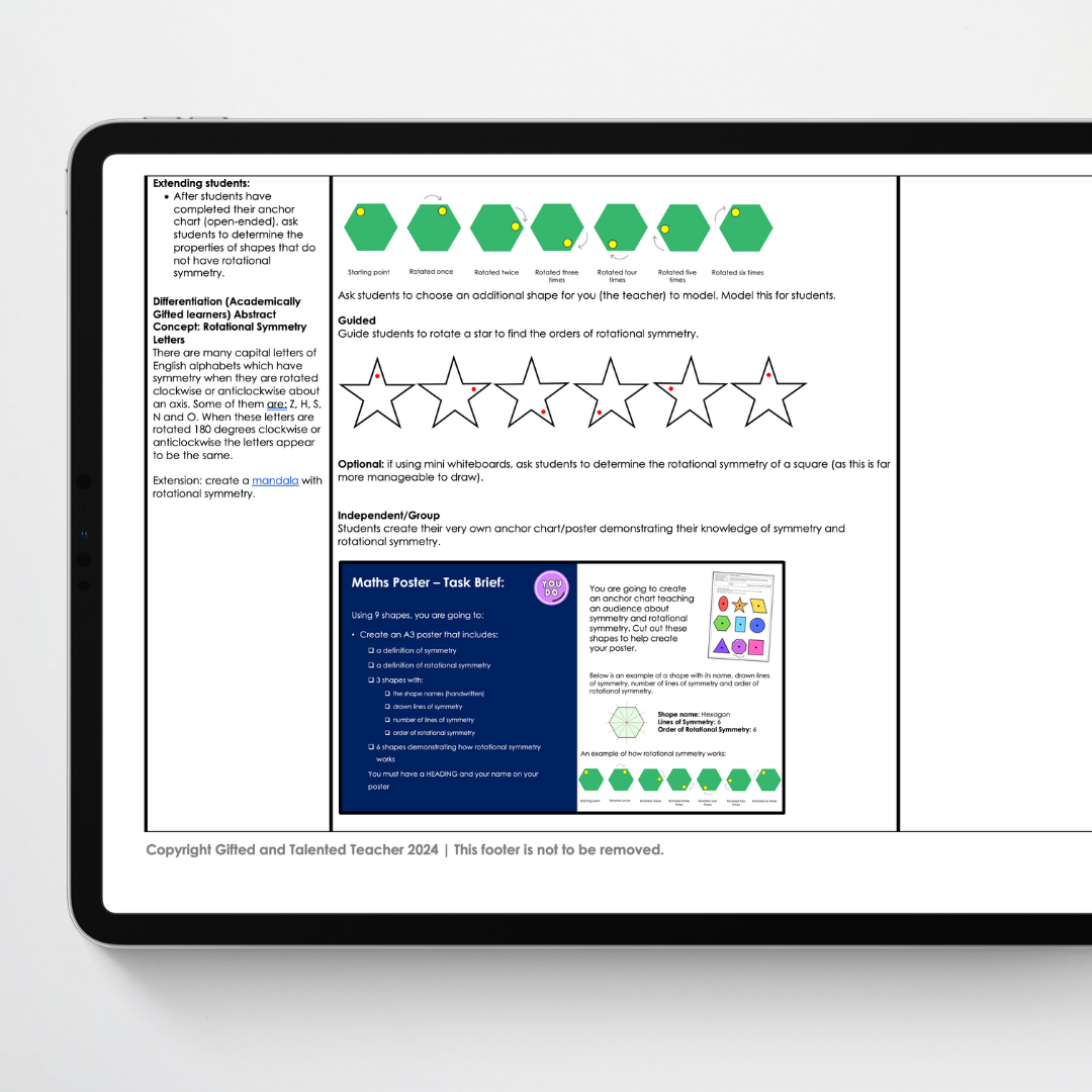 Rotational Symmetry Lesson Sequence | Space - Teacher Resources & Classroom Decor