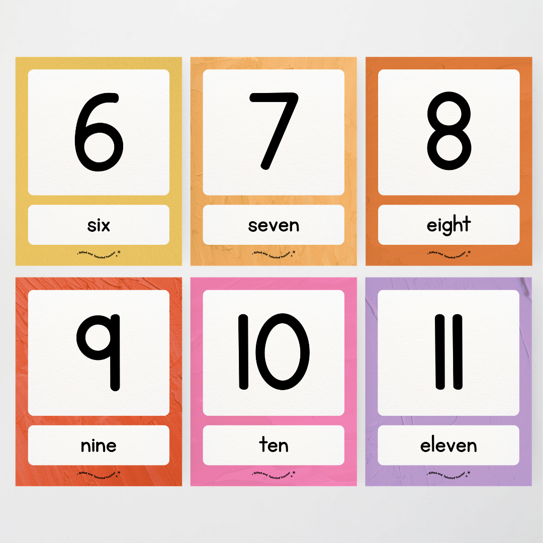 Number Posters Numerical Form and Word Form - North America Classroom Decor - Teacher Resources & Classroom Decor