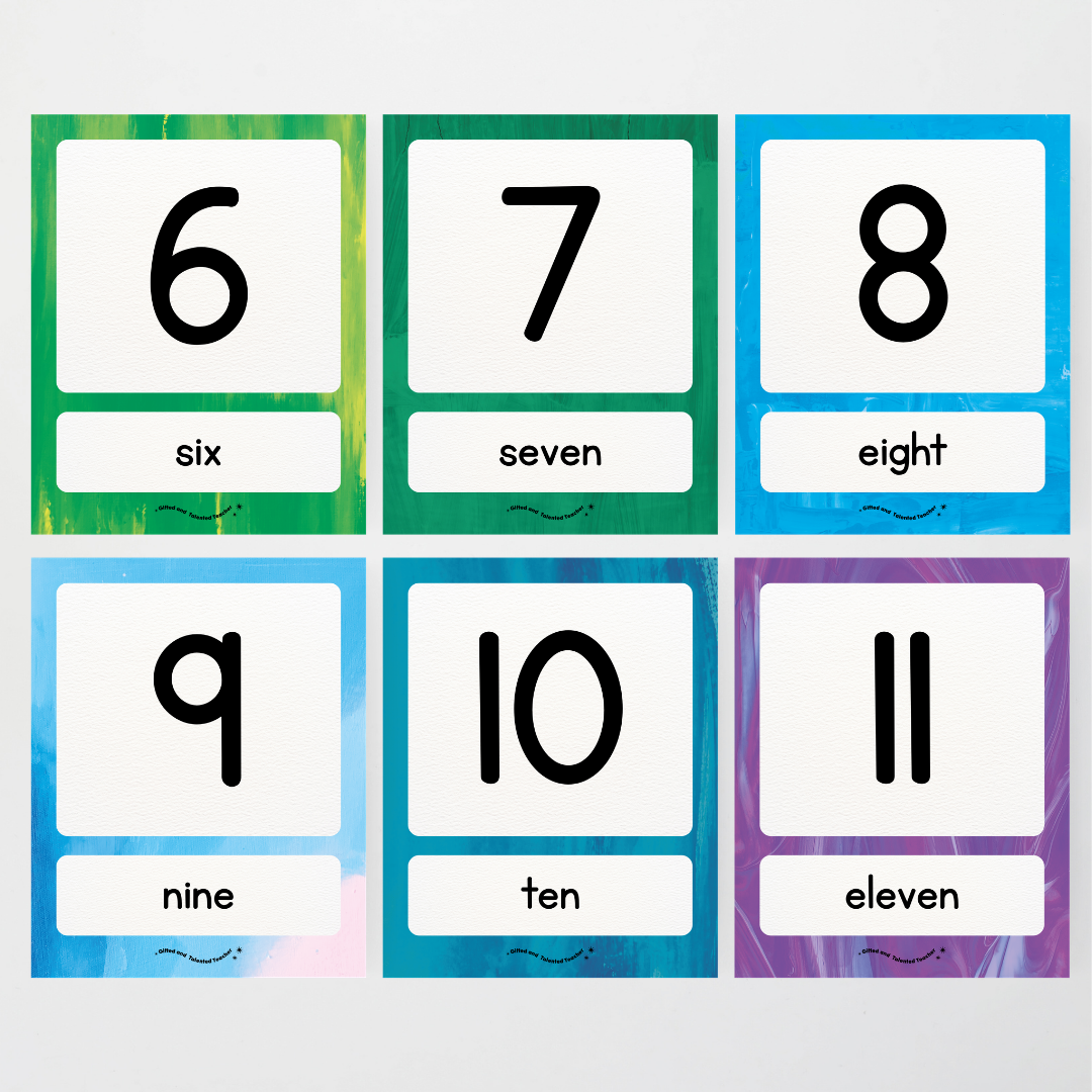 Number Posters Numerical Form and Word Form - Australian Fauna and Flora Classroom Decor - Teacher Resources & Classroom Decor