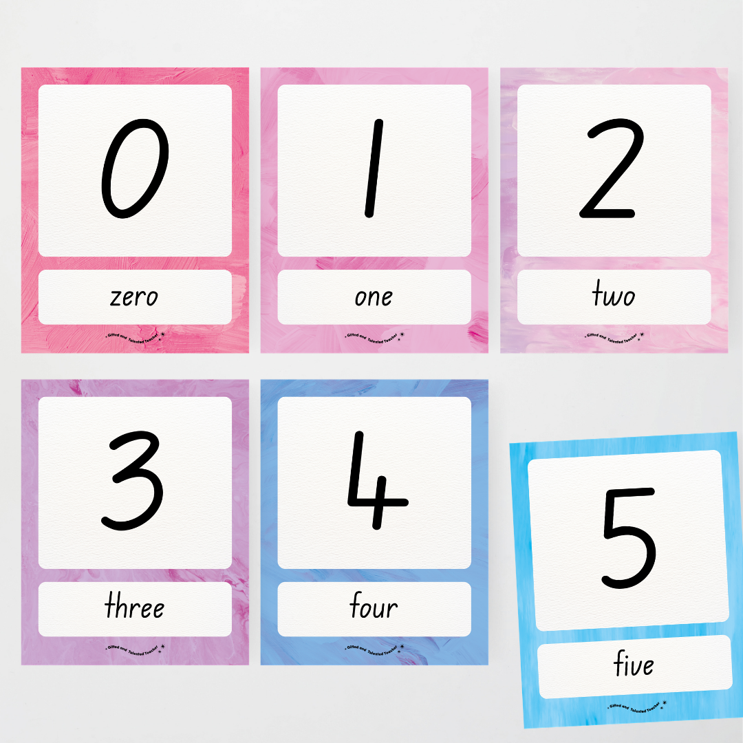 Number Posters Numerical Form and Word Form - Sea Life Classroom Decor - Teacher Resources & Classroom Decor