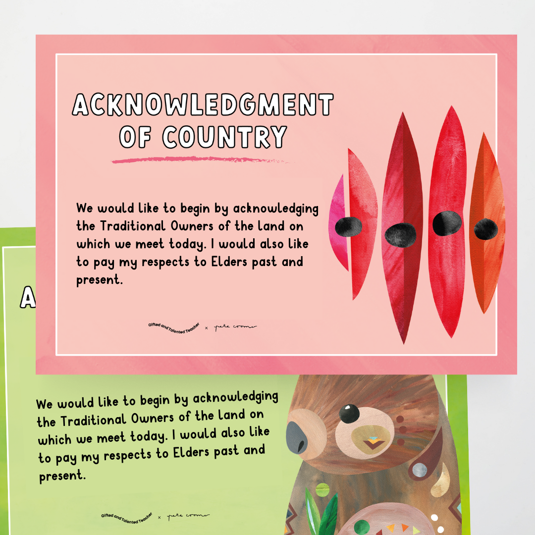 Pete Cromer: Acknowledgement of Country - Australian Fauna and Flora Classroom Decor