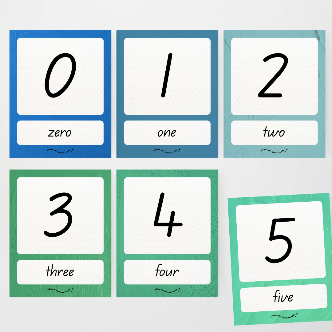 Number Posters Numerical Form and Word Form - North America Classroom Decor - Teacher Resources & Classroom Decor