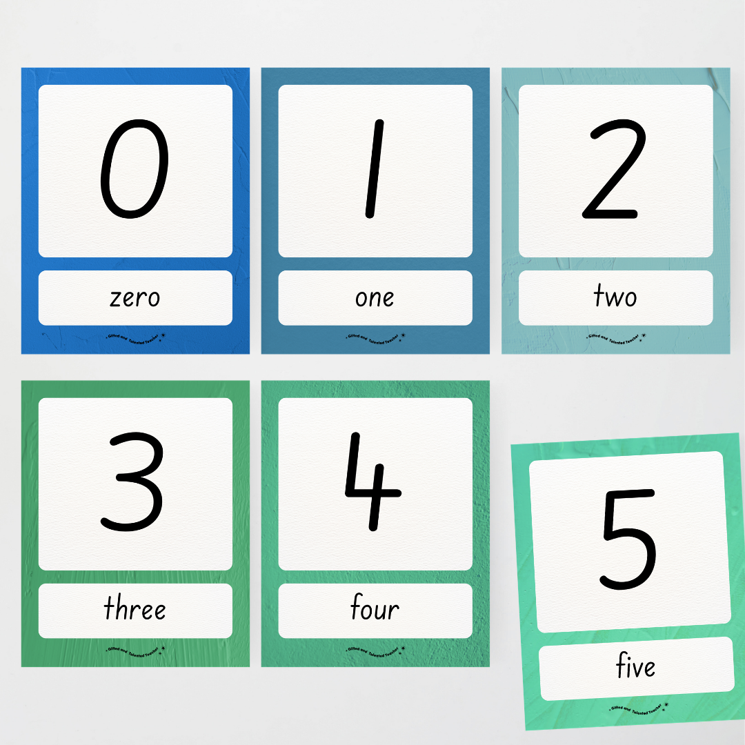 Number Posters Numerical Form and Word Form - North America Classroom Decor - Teacher Resources & Classroom Decor
