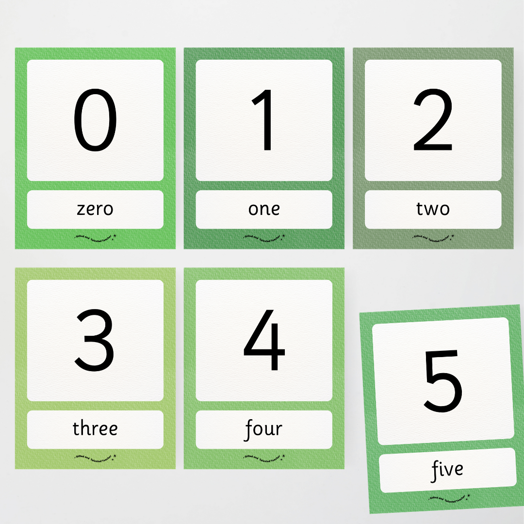 Number Posters Numerical Form and Word Form - Leafy Greens Classroom Decor - Teacher Resources & Classroom Decor